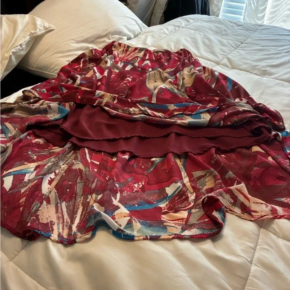 Bob Mackie Wearable Art Hi -Low Panel MIDI Skirt -Great Condition - Picture 3 of 8